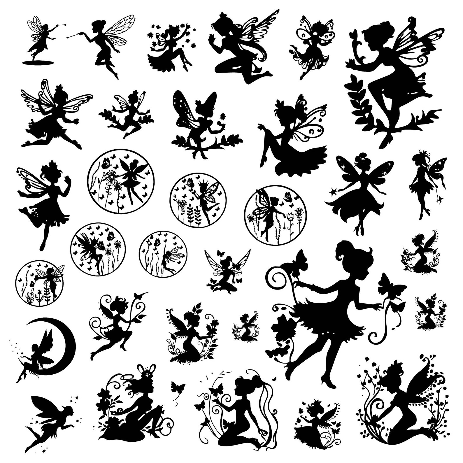Fairy Svg Bundle, Fairy Clipart for Cricut, Cute Fairy Silhouette ...