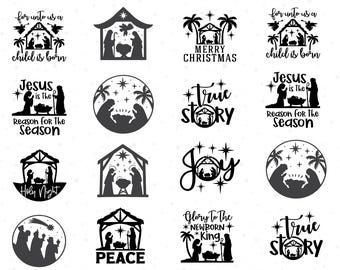 Nativity SVG Bundle | Holy Family Manger Scene