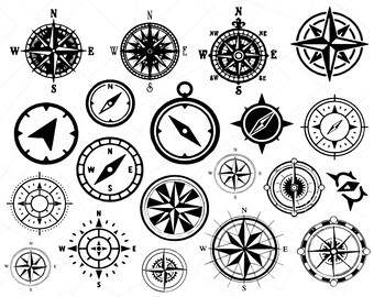 Vintage Compass SVG Bundle, Nautical svg, Adventure svg Designs, Compass Clipart, Travel Explorer SVG Files for Cricut and Silhouette