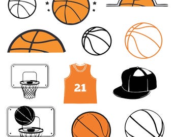 Basketball Svg Bundle, Basketball Clipart, Basketball Vector, Basketball Decal, Sports Cut Files, Basketball Silhouette, Basketball lover.