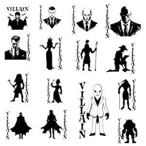 Villains Svg Bundle, Villains Clipart For Cricut, Villains Silhouette, Villains Vector, Tshirt Designs, Villains Cut Files.