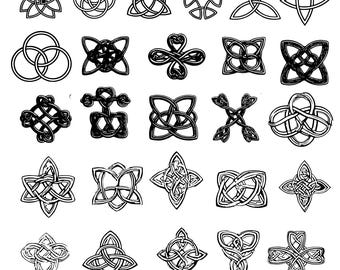 Pacchetto SVG con nodo celtico, clipart con nodo celtico per Cricut, silhouette di nodi, vettore con nodo celtico, decalcomania con nodo celtico, file di taglio con nodo celtico.