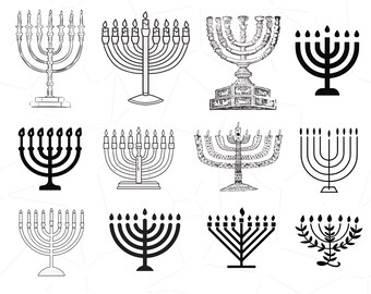 Menorah SVG Bundle, Menorah Clipart, Menorah Cut Files for Cricut, PNG and SVG, Vector Image Cut Files, Printable, Instant Download