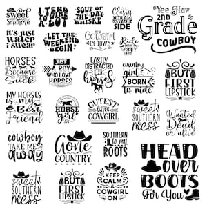 Western Svg Bundle, Western Clipart For Cricut, Western quotes Silhouette, Howdy Vector, Cowboy Decal , Western Cut Files.