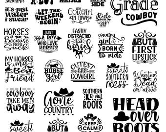 Western Svg Bundle, Western Clipart For Cricut, Western quotes Silhouette, Howdy Vector, Cowboy Decal , Western Cut Files.