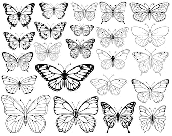 Butterfly svg bundle, layered butterflies, svg files for cricut, butterfly png, butterfly artwork, clipart, digital download