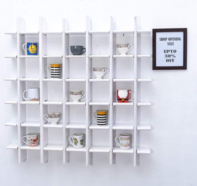 Natural Wooden Coffee Cup Mug Rack