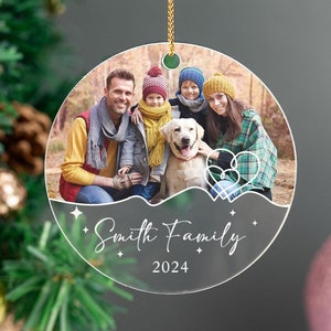 Personalized Photo Ornament,Christmas Gift,Custom Christmas Family Picture Ornament,In Memory Ornament,Christmas Acrylic Unique Ornament