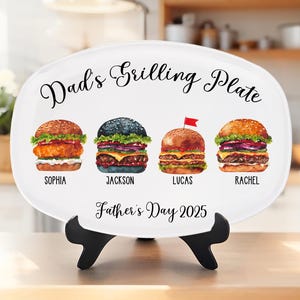 Daddy&#39;s Grilling Plate,Best Flippin&#39; Dad Ever Grilling Plate for Dad,Father&#39;s Day BBQ Platter,Personalized Daddy Platter Gifts,Grandpa Gift