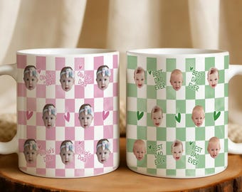 Custom Baby Photo Retro Cup,Personalized Best Dad Ever Mug,Father's Day Gift for Dad,First Time Daddy Keepsake,New Dad Birthday Gift