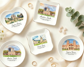 Bandeja para joyas personalizada para la universidad, bandeja para joyas de graduación, bandeja para baratijas con el logo de la universidad, regalos de fin de año, regalo para la promoción de 2026, regalo de graduación