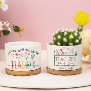 Maceta personalizada para profesor, regalo de agradecimiento personalizado para profesor, regalo de fin de curso, agradecimiento al profesor, maceta para profesor, regalo para profesor