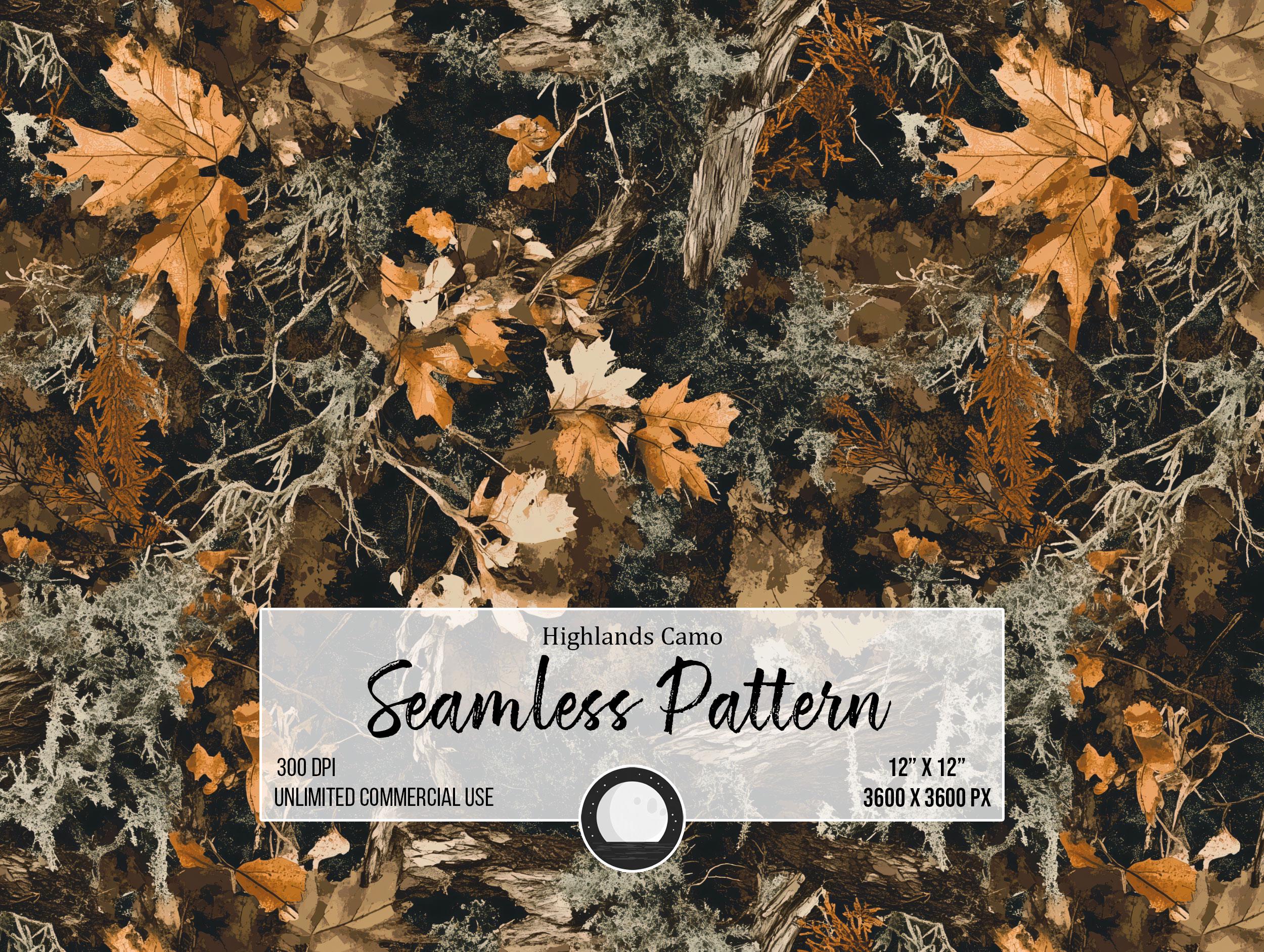 Highlands Camo Seamless Digital Pattern | Rustic Hunting Camouflage ...