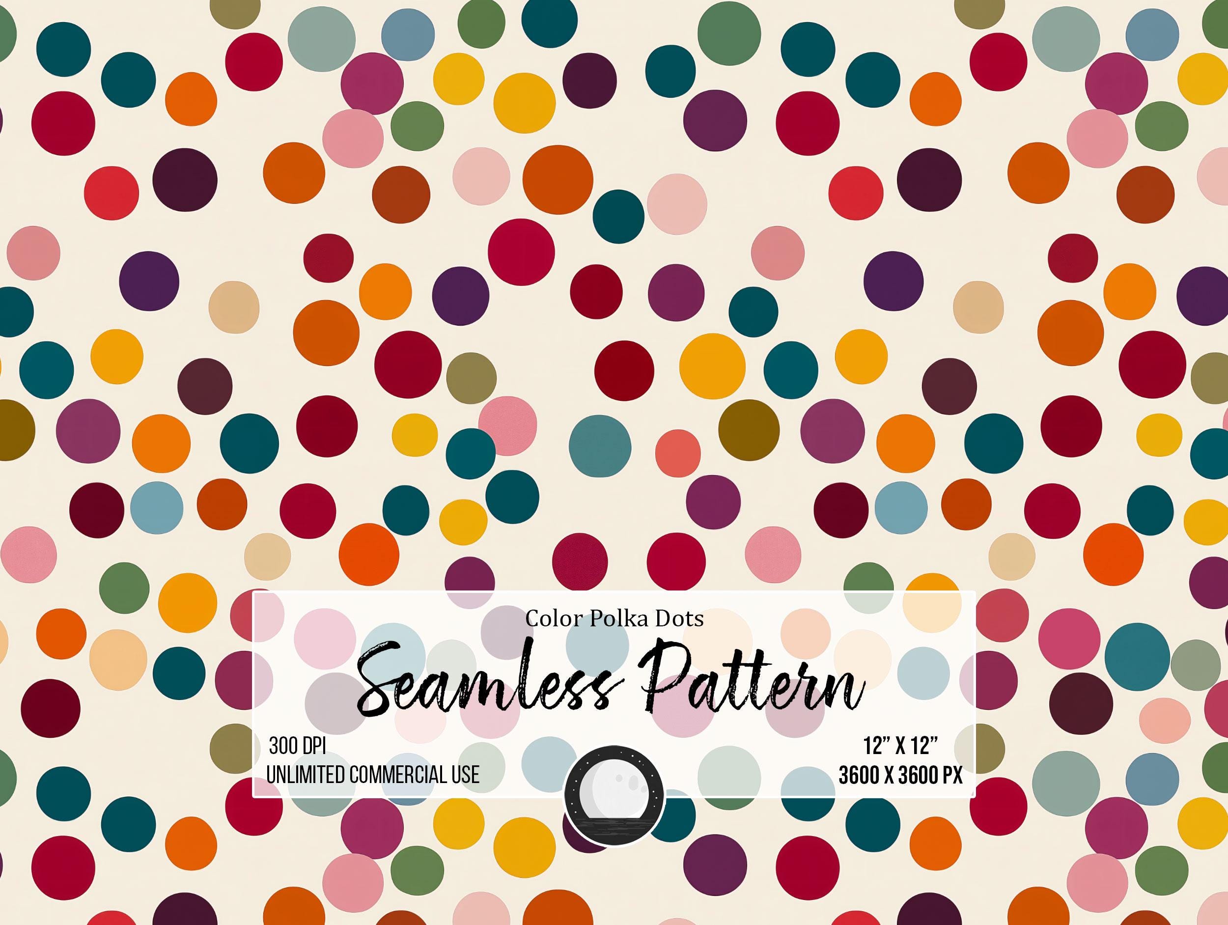 Retro Multicolor Polka Dot Seamless Pattern (digital Download) - Etsy