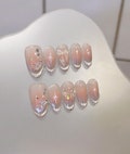 Fairy Jelly Rose Blush French Style Star White Cat eye 3d Butterfly Nails | Reusable Custom Handmade Press on Nails | Twinkle Cute nails product logo