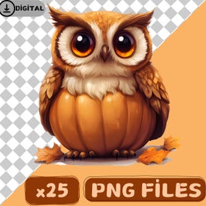 25 Cute Printable Halloween Owl Stickers Halloween Clip Art, Digital Halloween Owl Designs PNG, Cow Stickers For Your T-Shirts And Mugs.