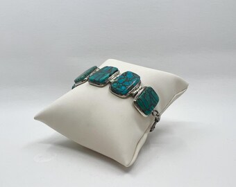 Bracciale vintage in argento sterling con turchese