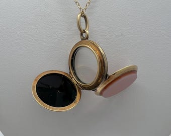 RARE Victorian Era 14k watch fab double sided locket