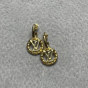 Vintage Louis Vuitton Gold Tone Vintage Earrings Vintage 90s Gold Tone Gift For Her