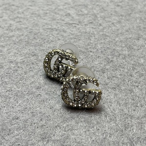 Vintage Gucci Gold Tone With Stones Vintage Earrings Vintage 90s Gold Tone Gift For Her