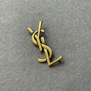 Vintage Yves Saint Laurent Gold Tone Vintage Brooch Vintage 90s Gold Tone Gift For Her