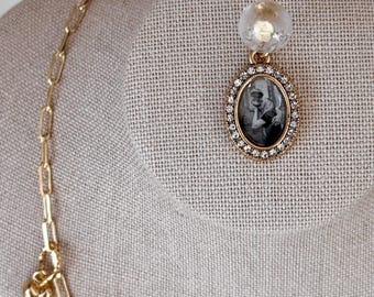 Rhinestone Photo Charm | Custom Photo | Personalized Charm for Necklace / Bracelet | Memorial, Couples, Sibling | Gift for her | Christmas