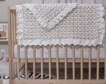 Handmade Crotchet Baby Blanket | Crotcheted Baby Blanket | Baby Shower Gift | Antique Baby Nursery | Neutral Baby Blanket | Western Nursery