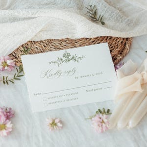 sage green wedding invitation suite