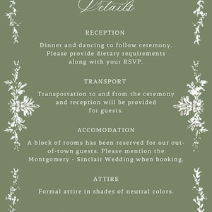 sage green wedding invitation suite