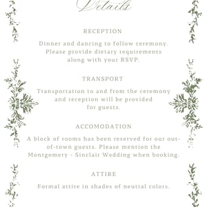 sage green wedding invitation suite