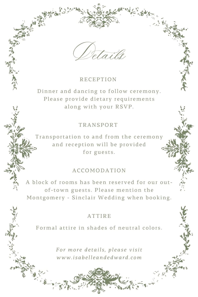 sage green wedding invitation suite