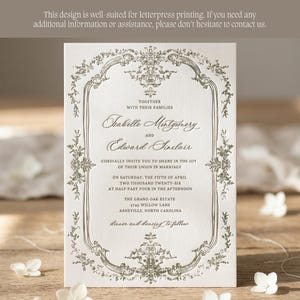 sage green wedding invitation suite