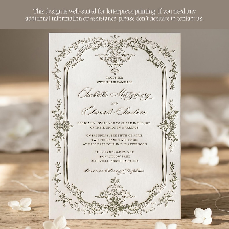 sage green wedding invitation suite