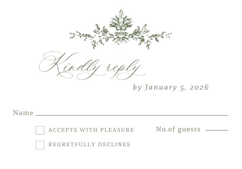 sage green wedding invitation suite