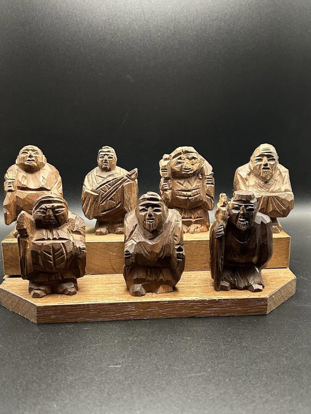 B福の神像 四体セット彫刻根付天然素材アンティーク骨董飾り物古美術置物細密細工 B福の神像 四体セット彫刻根付天然素材アンティーク骨董飾り物古美術置物