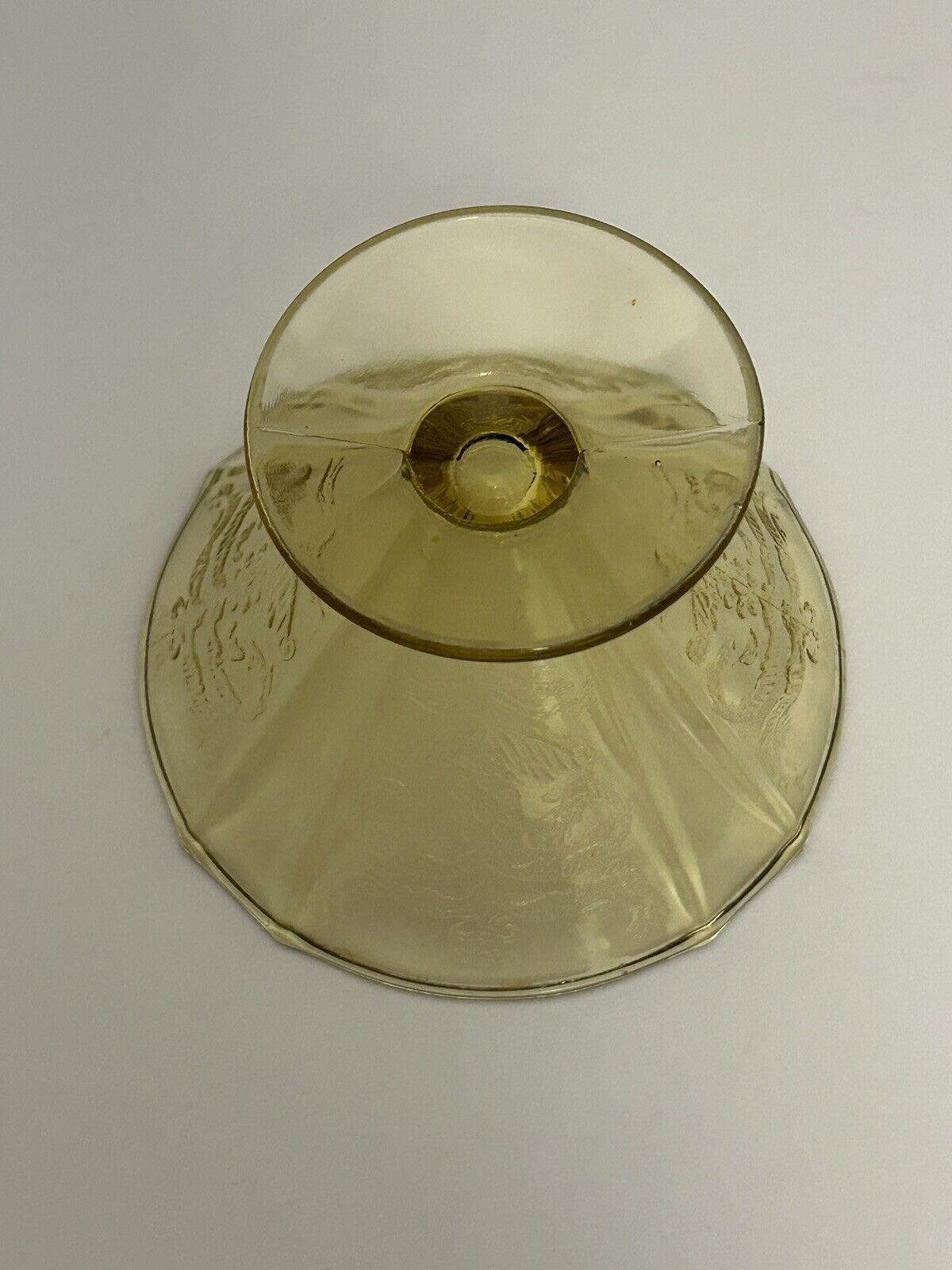 レア　ウランガラス　フェデラルマドリッド　シャーベットペア　大型オーバルトレイ ヴィンテージ ディプレッション グラス アンバー マドリッド