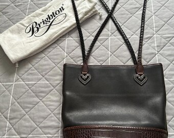 Vintage Brighton Moc Croc Black Clutch Purse Wallet  display picture 3