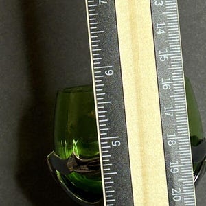 Cambridge Farberware vintage - Cordiales de metal plateado con tallo de vidrio verde imagen 5