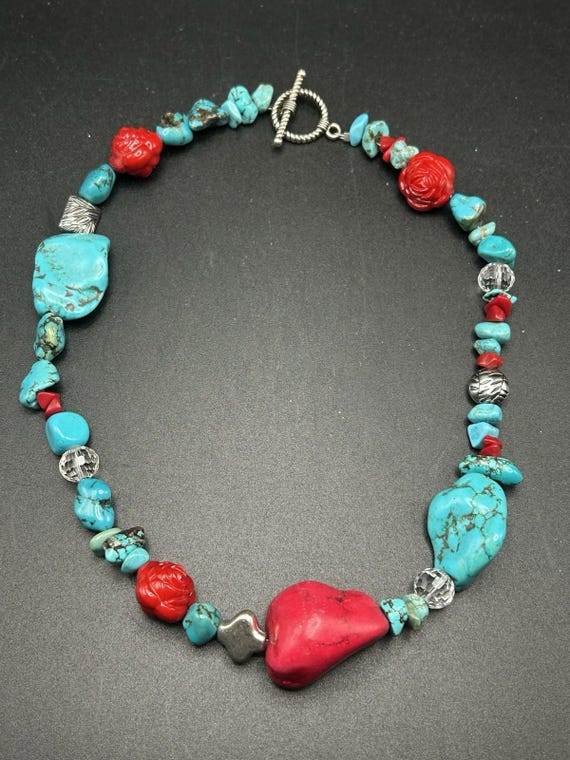Collier amérindien Santo Domingo Mojave Turquoise