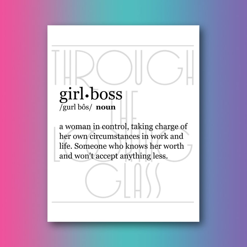 Girl Boss Definition Digital Download SVG PDF JPG Etsy UK