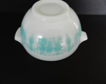 1.5 pt Butterprint Pyrex Bowl, 441 Turquoise Amish Bowl, Small Butterprint Bowl, Small Pyrex Bowl, Retro Kitchen, Mixing Bowl