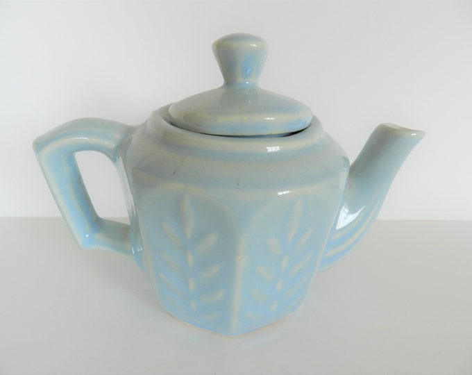 USA Pottery Teapot Tea for Two Blue Teapot Small Teapot Etsy