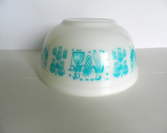 2.5 qt Butterprint Pyrex Bowl, 403 Turquoise Amish Bowl, Small Butterprint Bowl, Small Pyrex Bowl, Retro Kitchen, Mixing Bowl