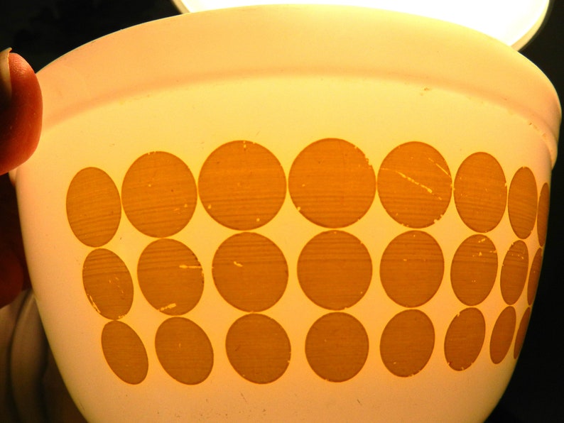Pyrex Dot Bowl Set, 4 pc Dot Bowls, Nesting Bowls, Retro Kitchen, Pyrex Mixing Bowls, Pyrex Bowl Set image 6