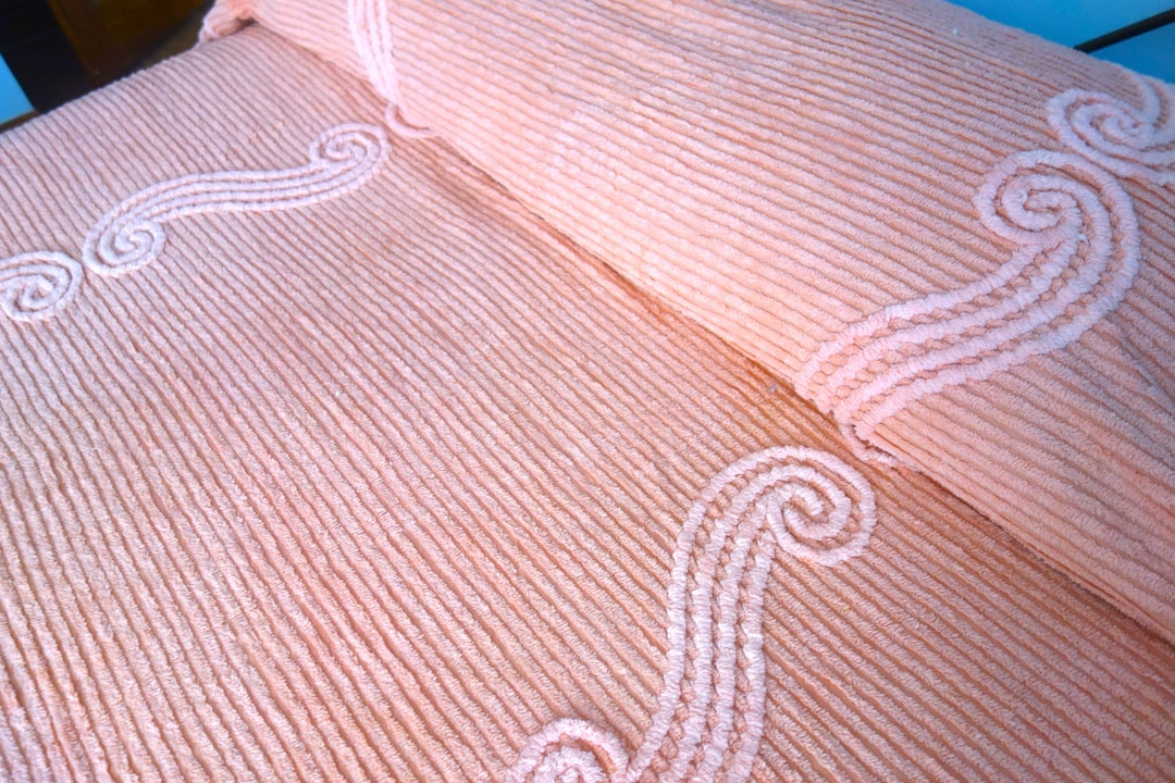 Dusty Pink Chenille Bedspread, Chenille Bedspread, Twin Bedspread