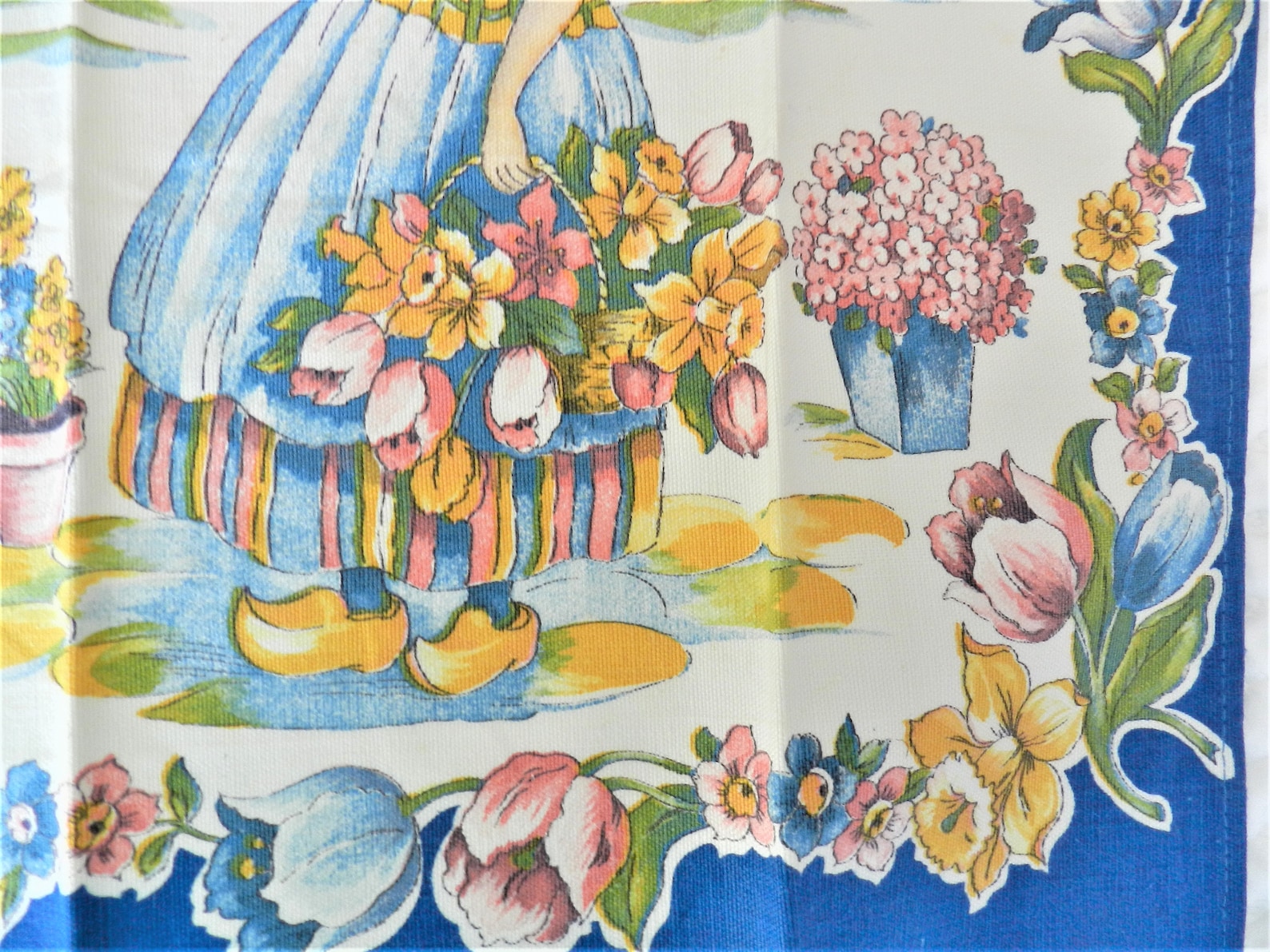 NOS 1940s Dutch Girl Towel Tulip Towel Blue Kitchen Towel - Etsy