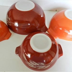 4pc Pyrex Autumn Harvest Bowls, Orange Bowls, Wheat, Bild 2