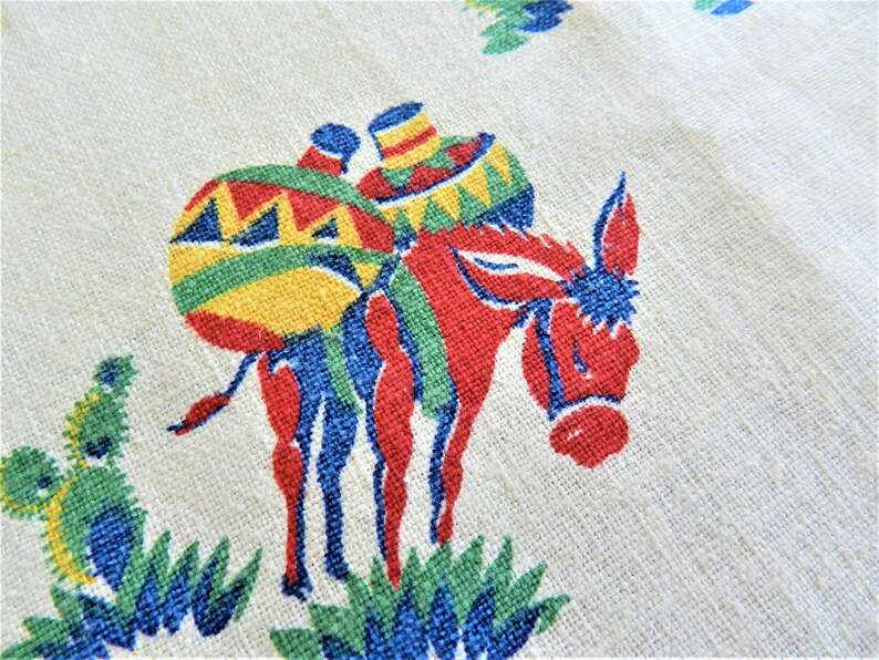 NOS Mexican Towel Spanish Runner Mexican Theme Towel Table Etsy