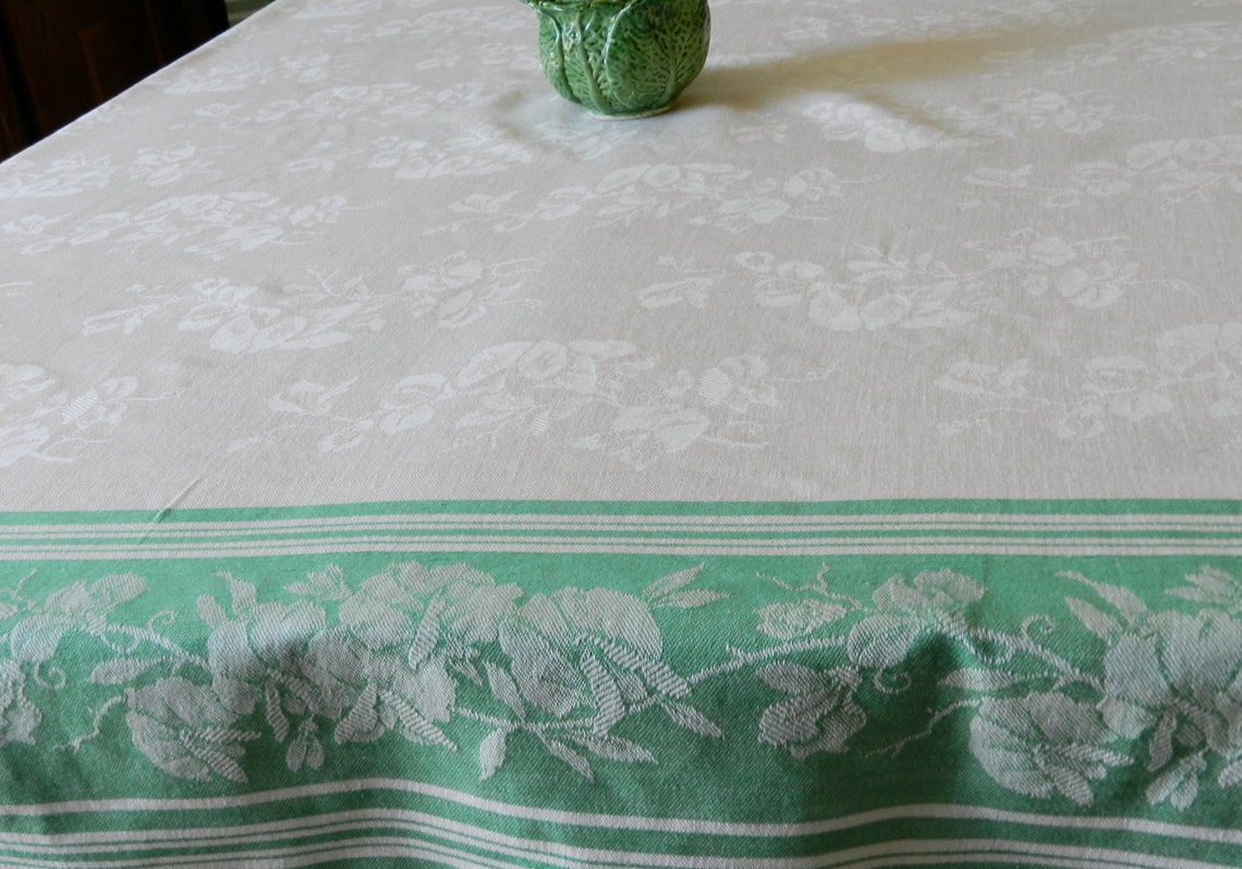Green Damask Tablecloth Etsy