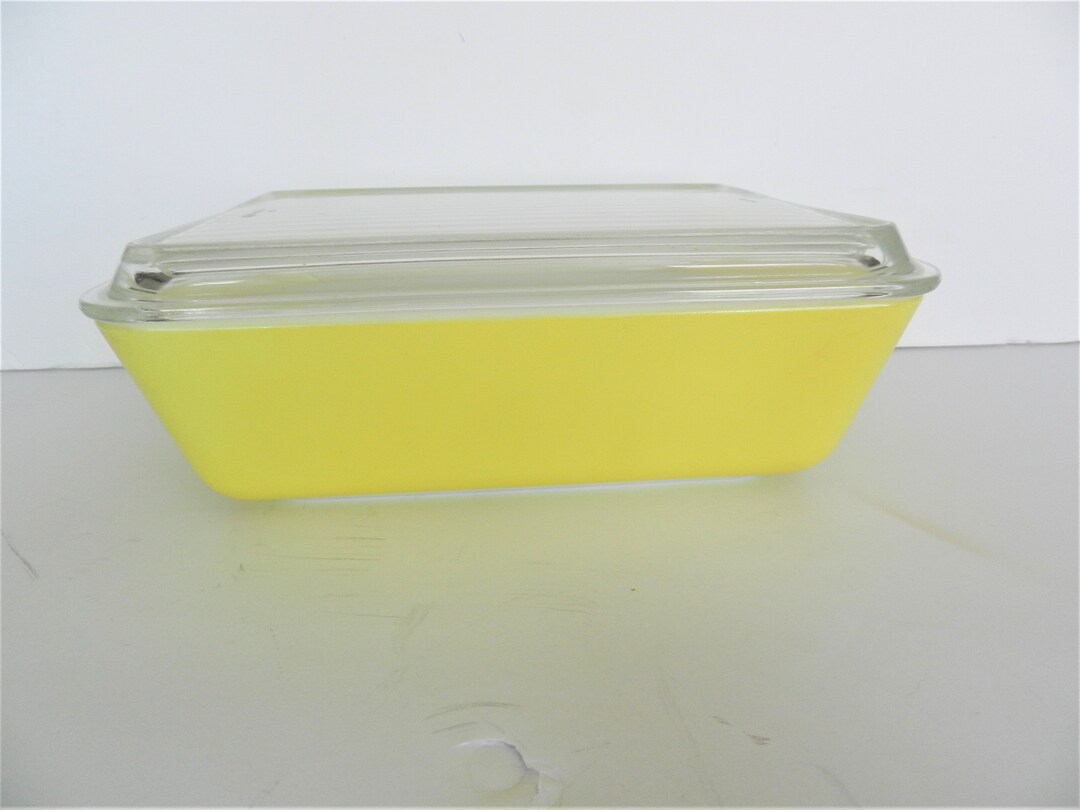 Yellow Pyrex Refrigerator Dish Covered Storage Rectangle Etsy